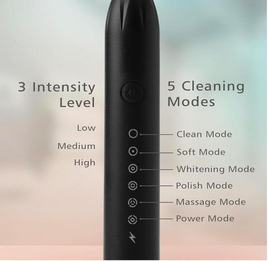 Electric Toothbrush – Rechargeable Sonic Toothbrush with Multiple Cleaning Modes & Soft Bristles