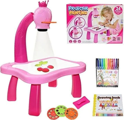 Kids Drawing Table – Educational Art & Activity Table with Projector and Drawing Accessories