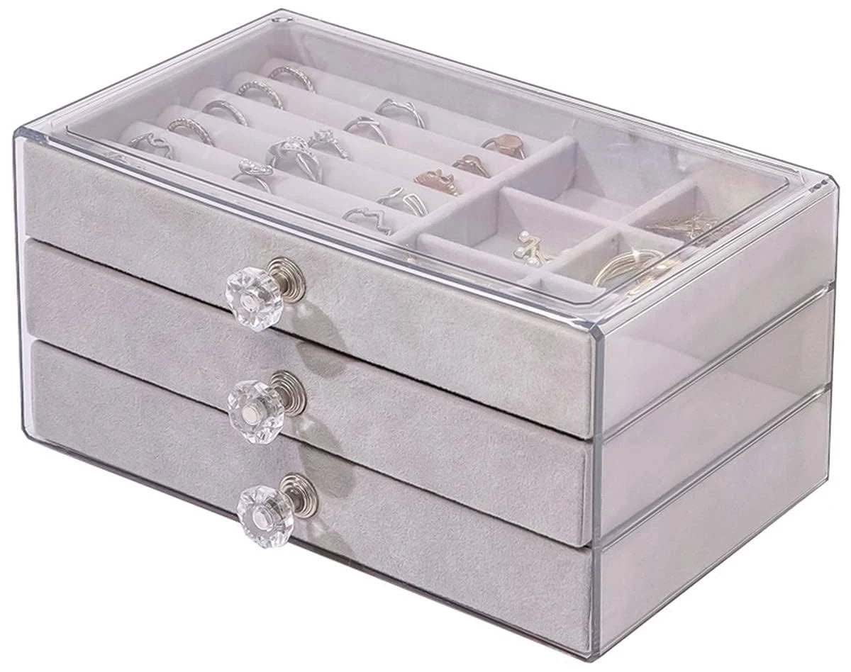 Jewellery Organizer Box – Portable Multi-Compartment Travel Storage Case for Rings, Earrings & Necklaces