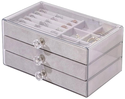 Jewellery Organizer Box – Portable Multi-Compartment Travel Storage Case for Rings, Earrings & Necklaces