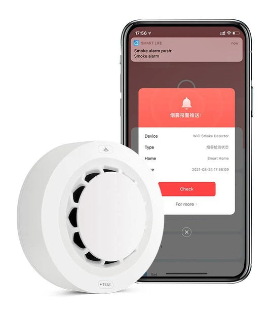 MANYCAST Smart Smoke Detector with WiFi & Bluetooth Connectivity