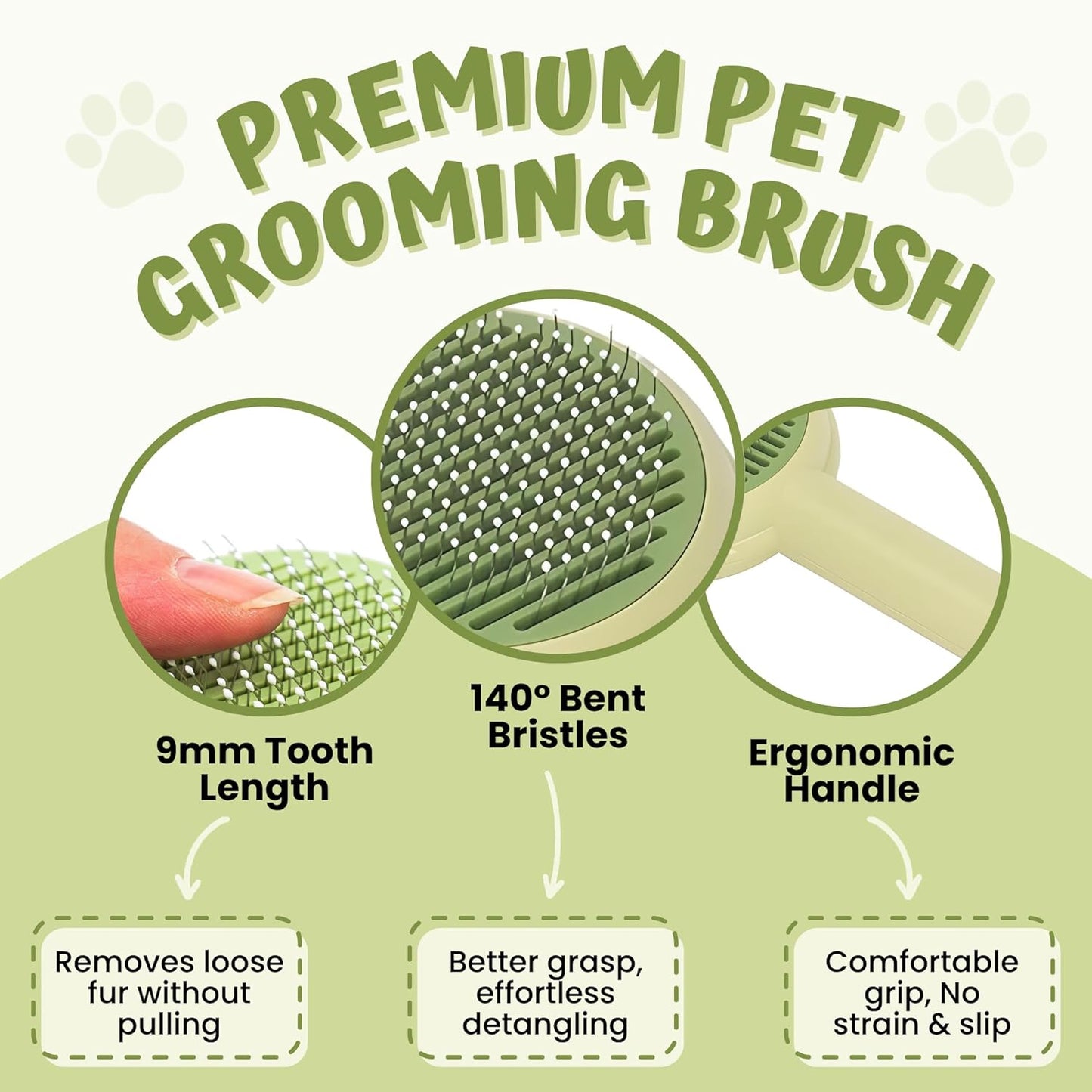 Pet Grooming Brush – Self-Cleaning Slicker Brush for Dogs & Cats