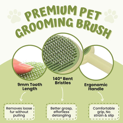 Pet Grooming Brush – Self-Cleaning Slicker Brush for Dogs & Cats