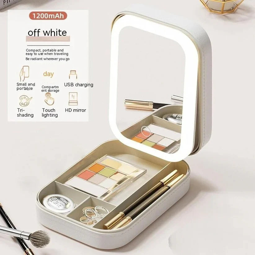 LED Makeup Mirror – Rechargeable Touch Control Vanity Mirror with Adjustable Brightness