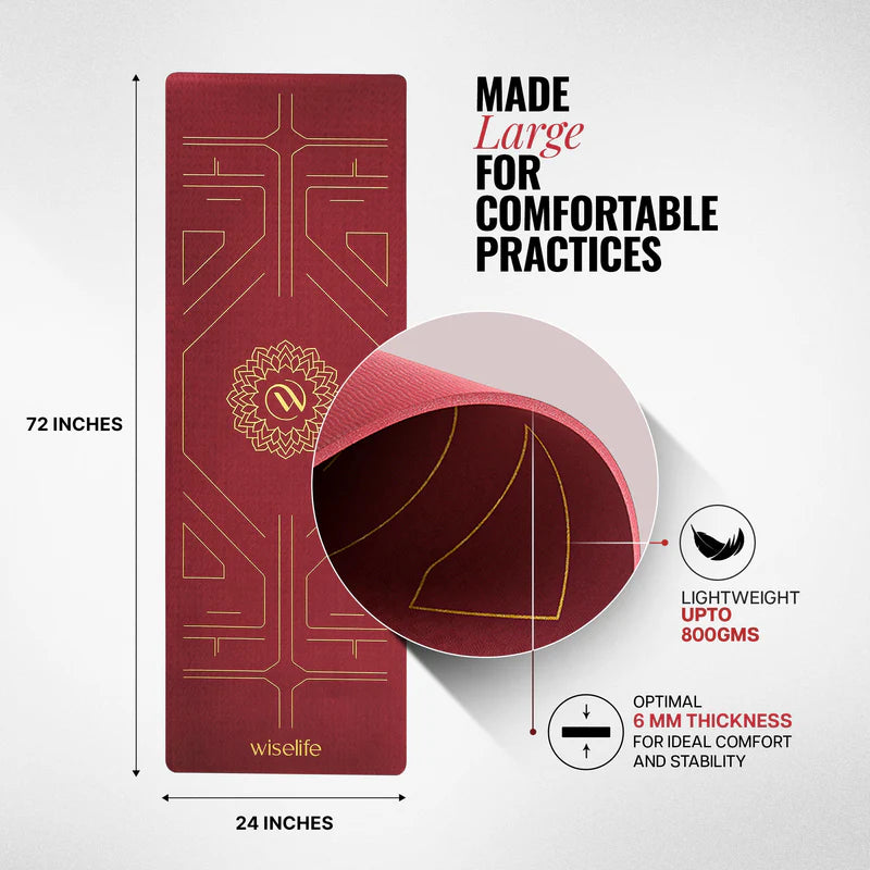 Yoga Mat with Alignment Lines – Non-Slip Eco-Friendly Exercise & Fitness Mat