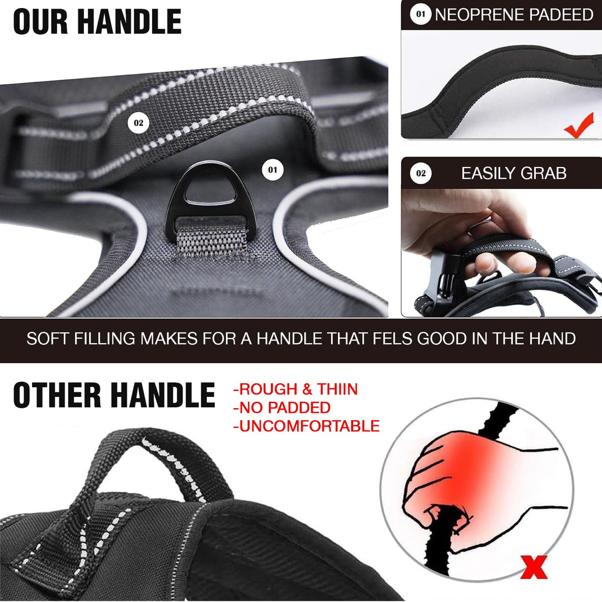 Lyrovo Adjustable No-Pull Dog Harness with Leash Set