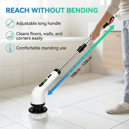 7-in-1 Electric Spin Scrubber Cleaning Brush With Extension Handle