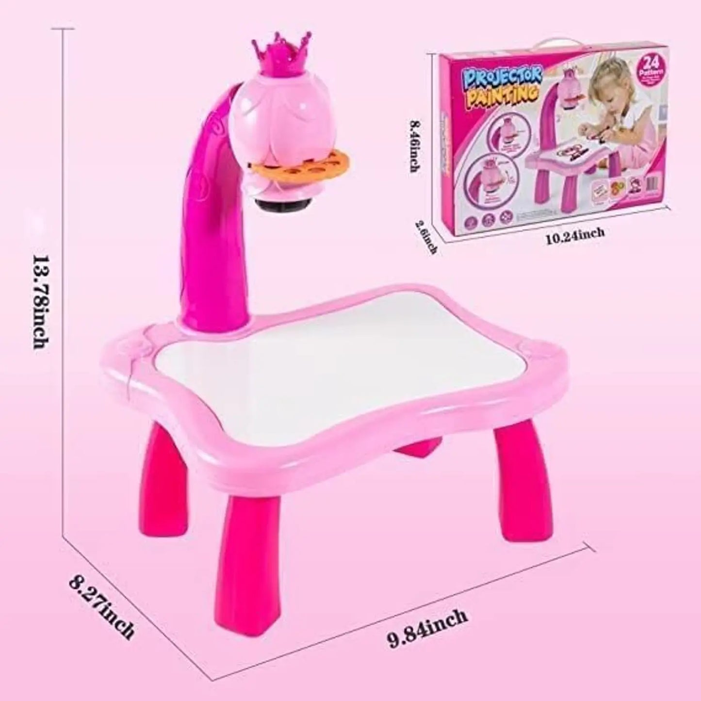 Kids Drawing Table – Educational Art & Activity Table with Projector and Drawing Accessories