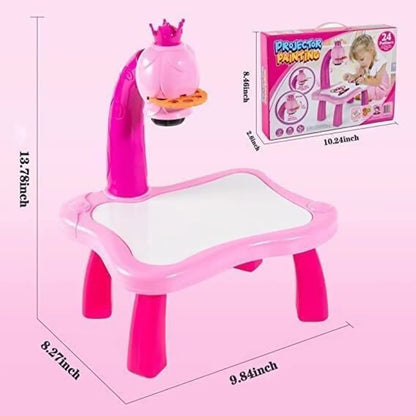 Kids Drawing Table – Educational Art & Activity Table with Projector and Drawing Accessories