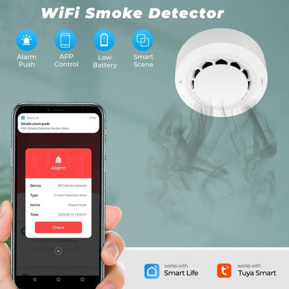MANYCAST Smart Smoke Detector with WiFi & Bluetooth Connectivity