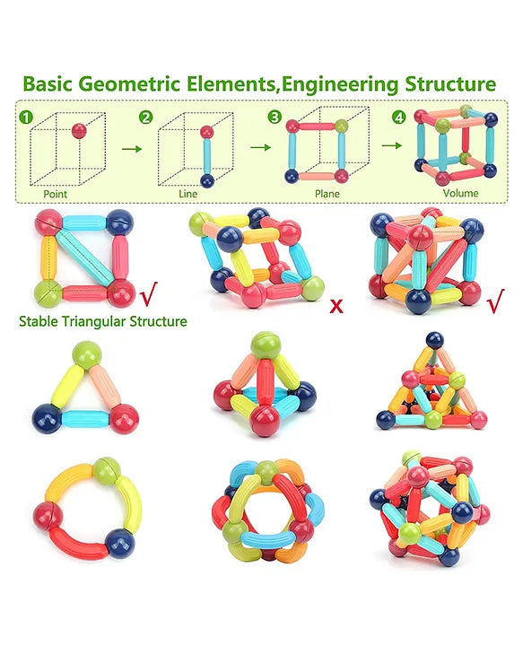 Magnetic Building Blocks – STEM Educational Construction Toy Set for Kids