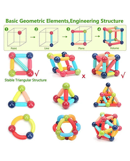 Magnetic Building Blocks – STEM Educational Construction Toy Set for Kids