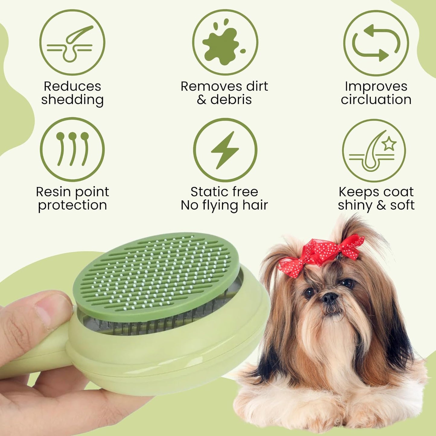 Pet Grooming Brush – Self-Cleaning Slicker Brush for Dogs & Cats