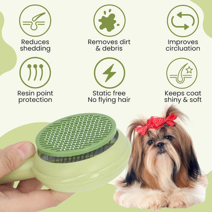 Pet Grooming Brush – Self-Cleaning Slicker Brush for Dogs & Cats