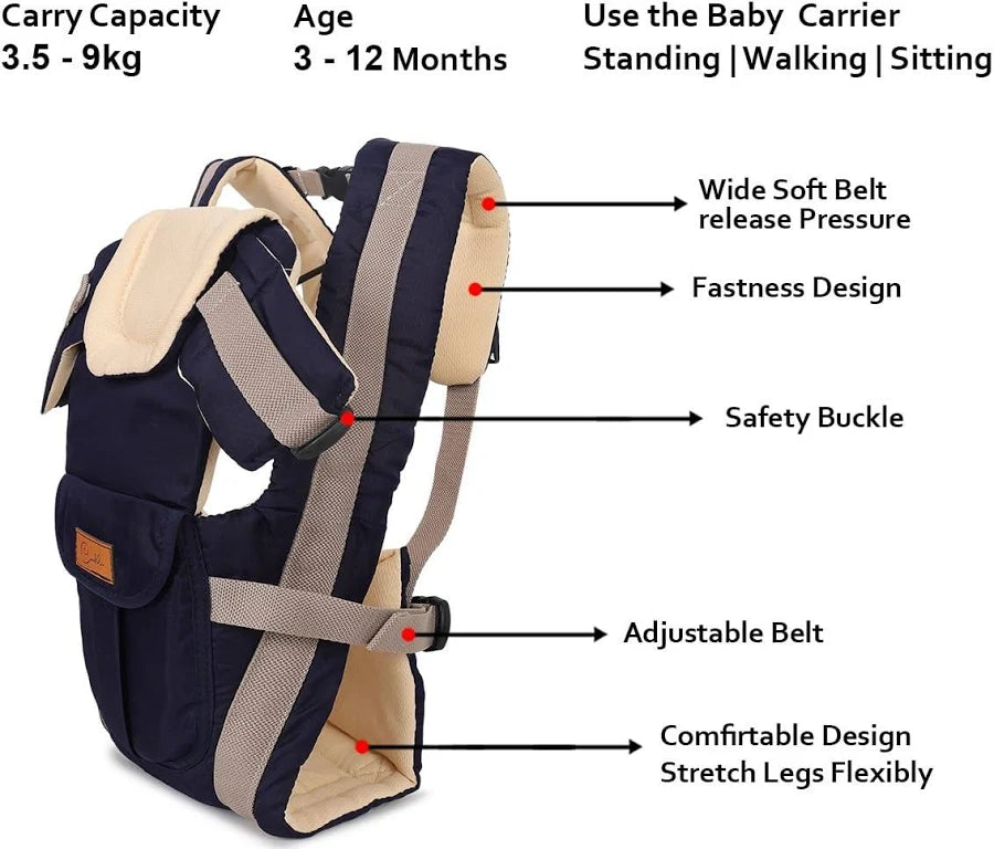 Baby Carrier – Ergonomic Adjustable Infant & Toddler Carrier with Padded Shoulder Straps