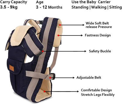 Baby Carrier – Ergonomic Adjustable Infant & Toddler Carrier with Padded Shoulder Straps