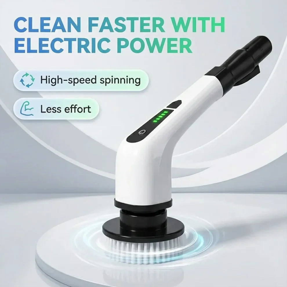 7-in-1 Electric Spin Scrubber Cleaning Brush With Extension Handle