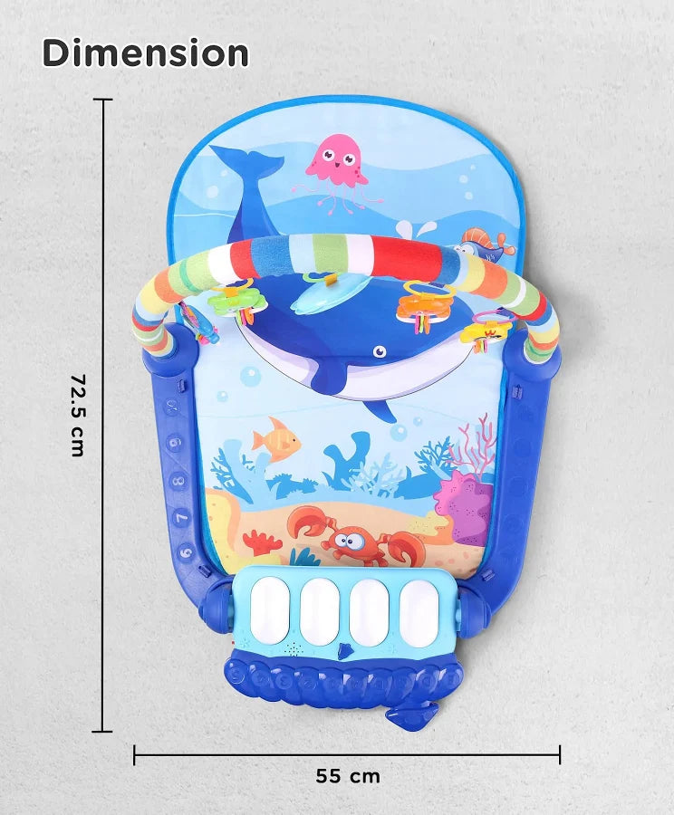 Baby Activity Play Mat – Soft Educational Play Gym with Hanging Toys for Infants
