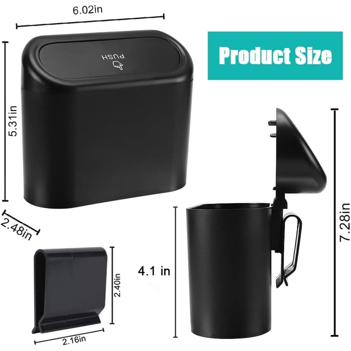 Car Trash Can with Lid – Compact & Leak-Resistant Car Garbage Bin