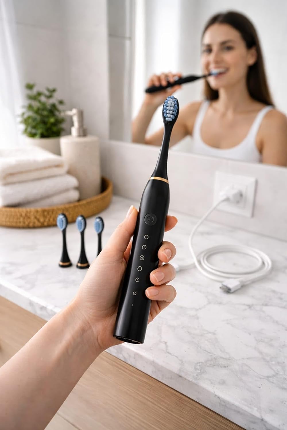 Electric Toothbrush – Rechargeable Sonic Toothbrush with Multiple Cleaning Modes & Soft Bristles