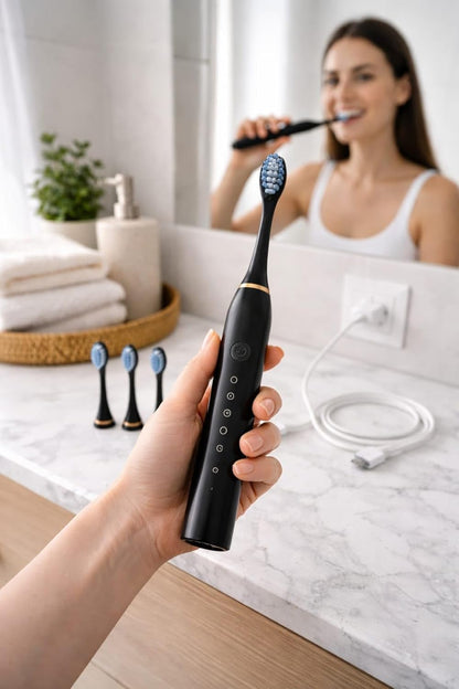 Electric Toothbrush – Rechargeable Sonic Toothbrush with Multiple Cleaning Modes & Soft Bristles
