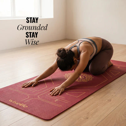 Yoga Mat with Alignment Lines – Non-Slip Eco-Friendly Exercise & Fitness Mat