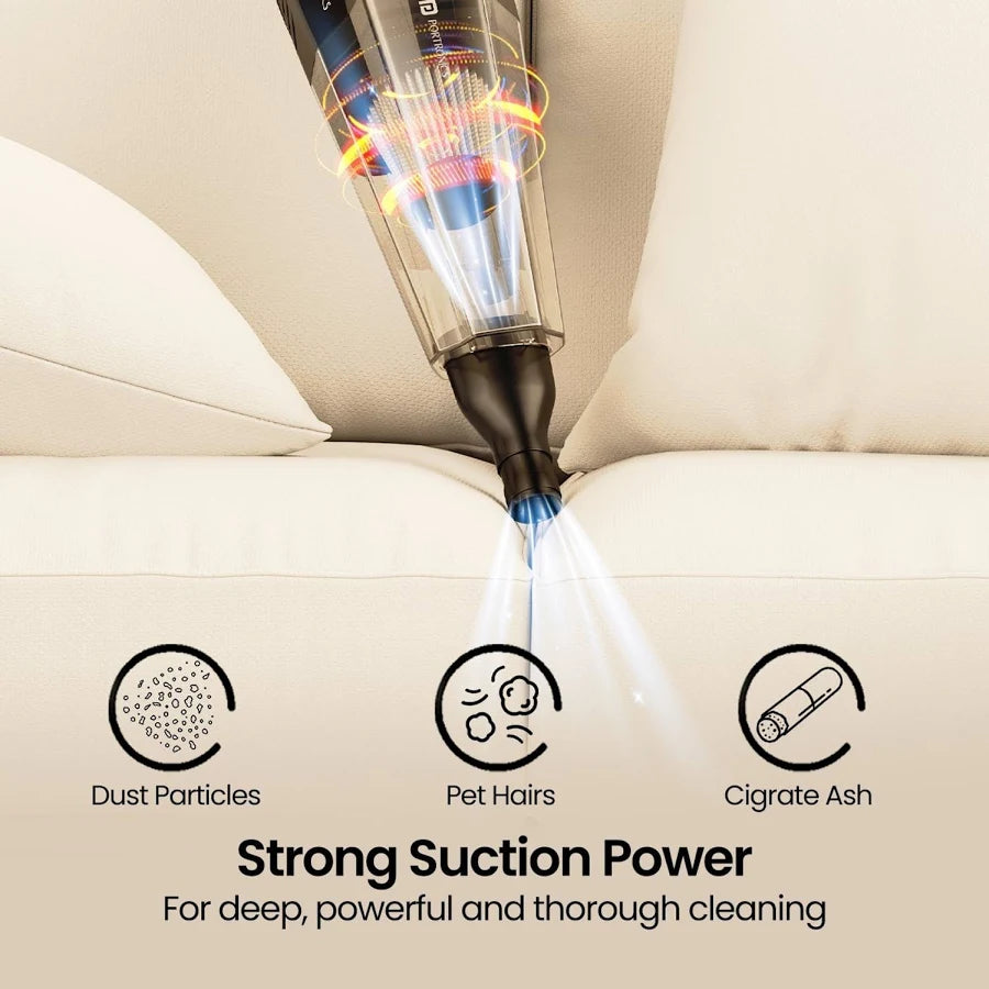 Handheld Vacuum Cleaner – Cordless Rechargeable Portable Vacuum for Home, Car & Office