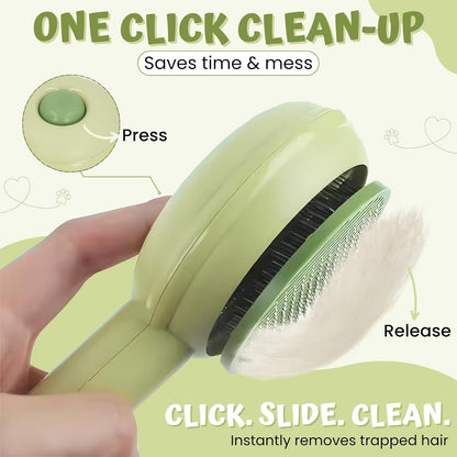 Pet Grooming Brush – Self-Cleaning Slicker Brush for Dogs & Cats