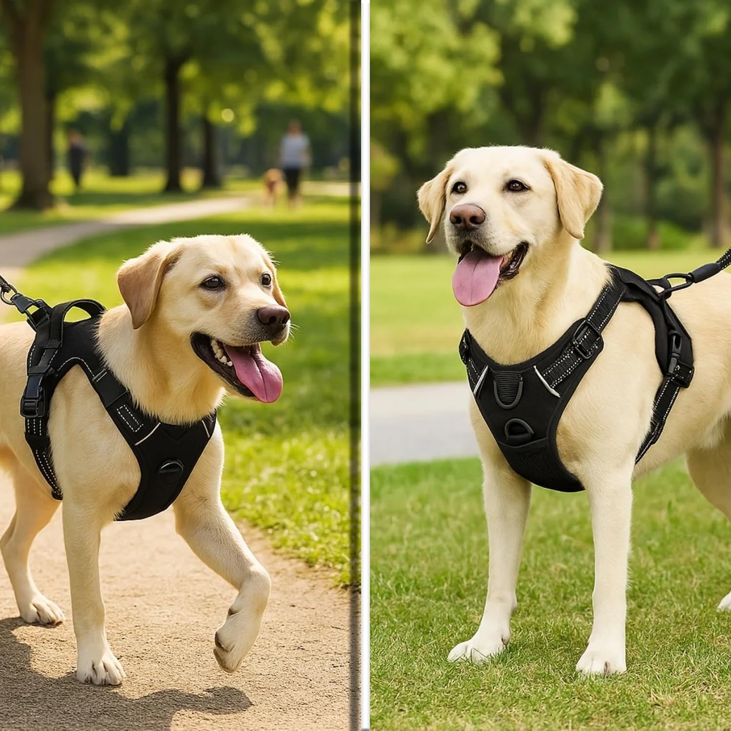 Lyrovo Adjustable No-Pull Dog Harness with Leash Set