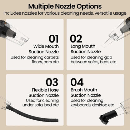 Handheld Vacuum Cleaner – Cordless Rechargeable Portable Vacuum for Home, Car & Office