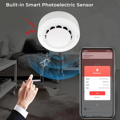 MANYCAST Smart Smoke Detector with WiFi & Bluetooth Connectivity