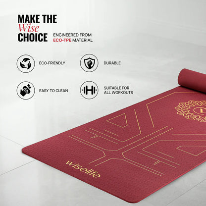 Yoga Mat with Alignment Lines – Non-Slip Eco-Friendly Exercise & Fitness Mat
