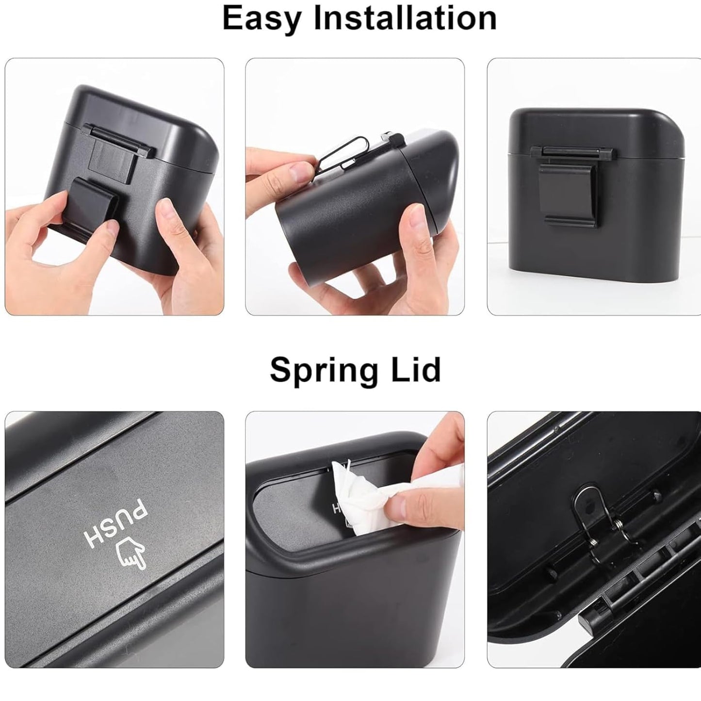 Car Trash Can with Lid – Compact & Leak-Resistant Car Garbage Bin